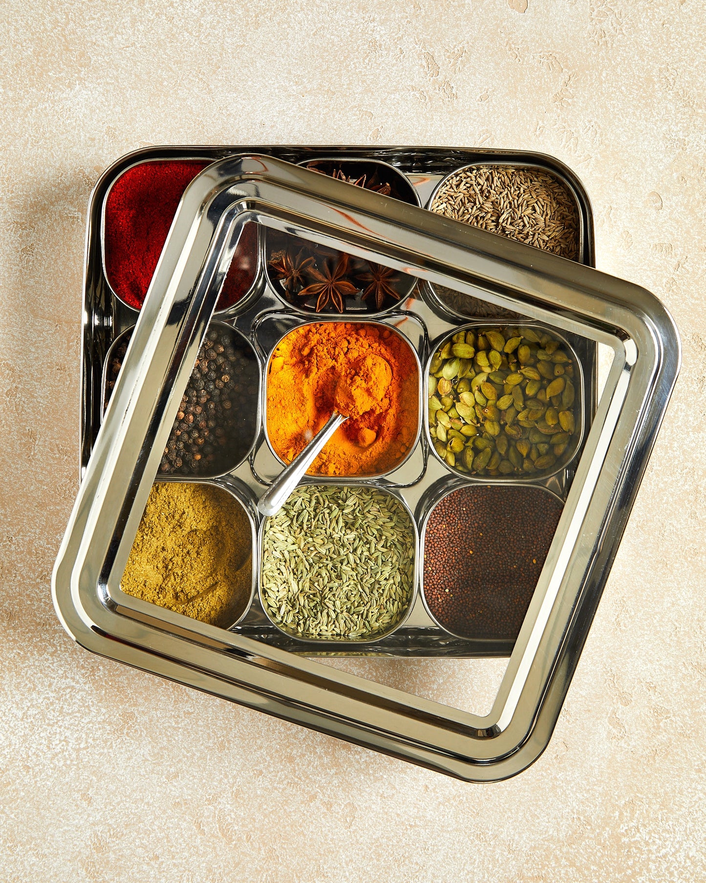 Sophisticated Square Deluxe Masala Dabba