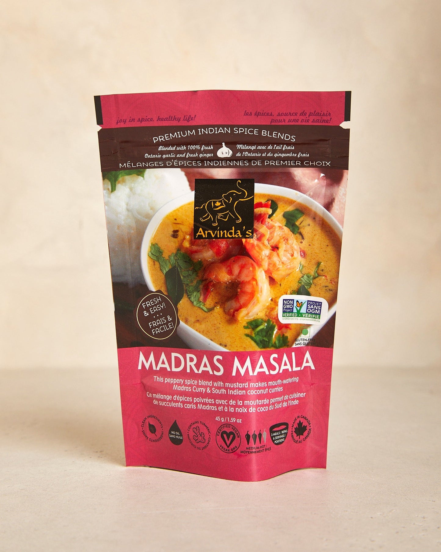 Arvinda's Madras Masala - Stand-up Pouch (Retro design)